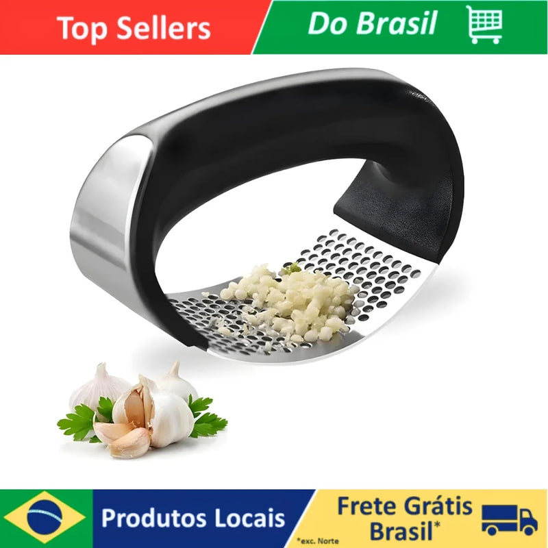 Espremedor de Alho, Cebola e Batata – Máquina de Amassar em Aço Inox